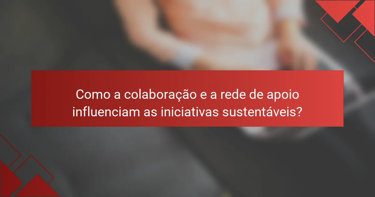 Como a colaboração e a rede de apoio influenciam as iniciativas sustentáveis?